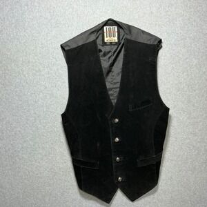 Vintage I.O.U. Collection Mens Black Suede Leather Vest Large MCMXCIII Biker